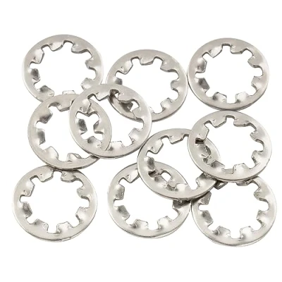 Imagen de Musiclily Pro M8 Arandela Dentada de Acero Inoxidable para Potenciometros Metrico Guitarra Bajo,Original (10 Piezas)