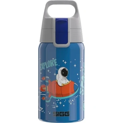 Imagen de Sigg Shield One Cantimplora infantil (0.5 L), botella de acero inoxidable con tapón hermético, para niños usar una mano
