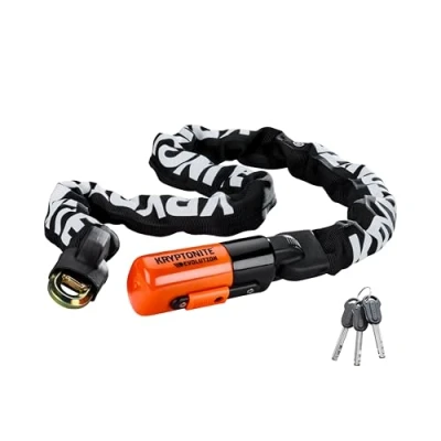 Imagen de Kryptonite Evolution 1012 Cadena integrada Antirrobo Bicicleta Nivel de seguridad 8/10 Compacta, sólida y segura para todas las bicicletas cargas Longitud 120 cm