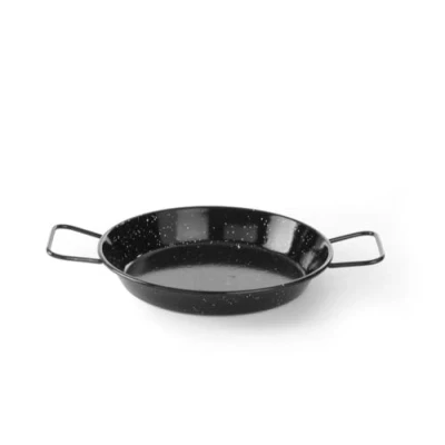 Imagen de HENDI Paellera esmaltada, sartén para paella, cocinar y servir, apto varias fuentes de calor, excepto cocina inducción, apta el lavavajillas, diámetro 240x(h)40 mm, chapa acero esmaltado
