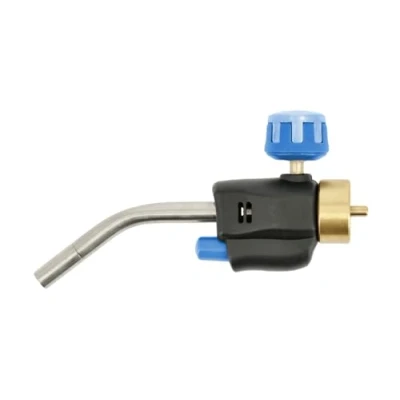 Imagen de HÖGERT TECHNIK Soplete de soldadura multiusos para MAPP/gas propano, encendido piezoeléctrico, válvula control llama, boquilla acero inoxidable, máx. 1850 C, 1,25 kW