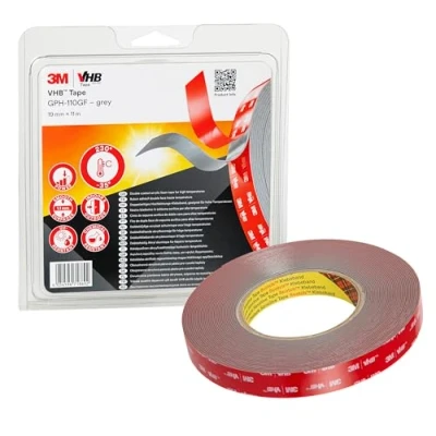 Imagen de 3M VHB Cinta Adhesiva GPH 110GF diseñadas para crear uniones duraderas y fiables unir materiales distintos a altas temperaturas 19 mm X 11 m, gris, espesor: 1.1mm (1 unidad)