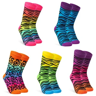 Imagen de CityComfort Transpirables Calcetines Pantorilla para Mujer, Regalos Divertidos (Animal Print Mixto)