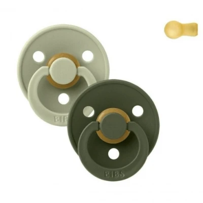 Imagen de 2 Chupetes BIBS Colour Round Sage/Hunter Green