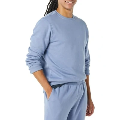 Imagen de Amazon Essentials Sudadera de Forro Polar con Cuello Redondo (Disponible en Tallas Grandes y Largos Especiales) Hombre, Tejano, XXL