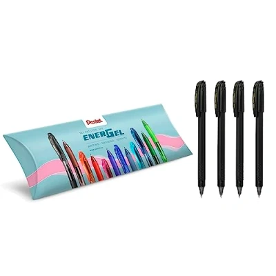 Imagen de Pentel BL417R Energel Eco bolígrafo roller Gel 96% material reciclado 0,7 mm negro 4 unidades