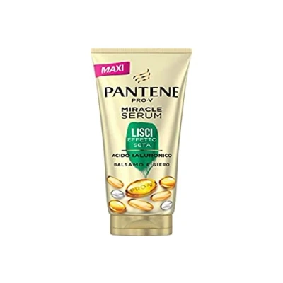Imagen de Pantene Pro V Miracle Serum liso efecto seda, tratamiento intensivo y nutritivo, con o sin aclarado, ácido hialurónico, 220 ml