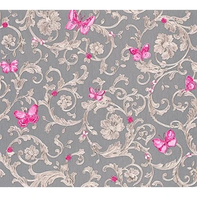 Imagen de Papel pintado Versace Barroco tejido no 10.05 m x 0.70 Violeta Gris Bronce Fabricado en Alemania 343255 34325 5