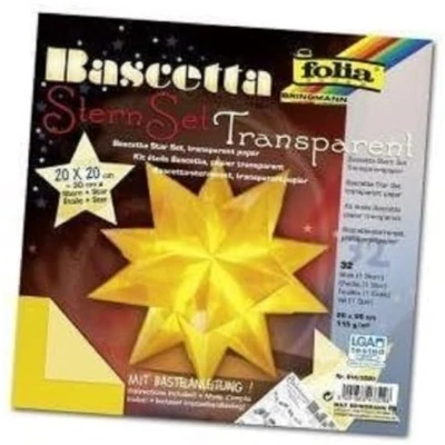 Imagen de Folia 814/2020 DIY kit Bascetta Set creativo de estrellas (20 x 20 cm) (32 hojas papel transparente color amarillo) [Importado Alemania]