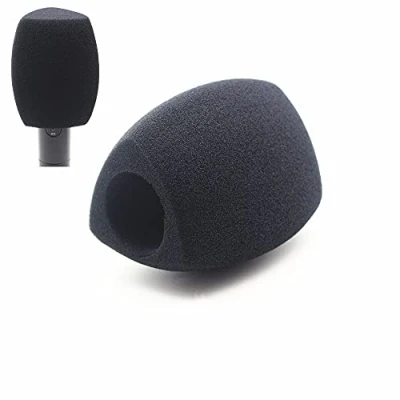 Imagen de Saidbuds Parabrisas de micrófono Esponja Cubierta Espuma para Mano entrevista (Negro)