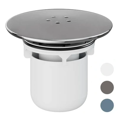 Imagen de HNNHOME Trampa de ducha, cubierta drenaje ducha cromada, piezas tapa ajuste superior extraíbles, orificio 90 mm/115 mm, desagüe bandeja flujo rápido