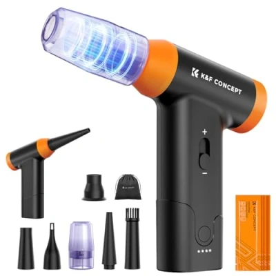 Imagen de K&amp;F Concept 2 en 1 Soplador De Aire Comprimido 150000 RPM, Potente Quitapolvo Eléctrico Con Batería 5000mAh, Mini Limpiador Para Teclado, Coche, PC