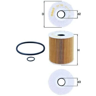 Imagen de MAHLE ORIGINAL OX 156D1 Filtro de aceite Cartucho filtrante OPEL: Omega B Caravan, Berlina