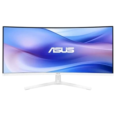 Imagen de ASUS VU34WCIP W Monitor Eye Care WQHD de 34 Pulgadas, 3440x1440, curvatura 1500R, sin Marco, 100 Hz, ionizador Aire, SmoothMotion, Plus, USB C PD 65 W, Altavoces, sostenibilidad óptima