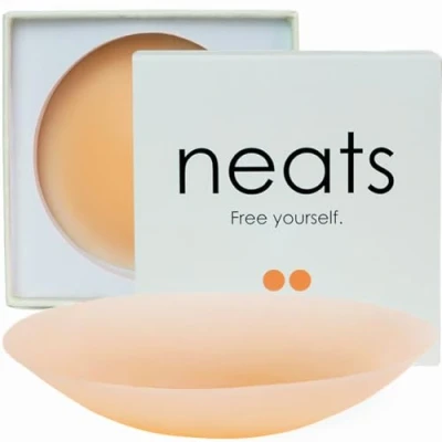 Imagen de NEATS Pezoneras, Sujetador Adhesivo Hipoalergénico de Silicona, Cubre Pezones Invisibles Reutilizables para Mujer (Champagne, 8cm)