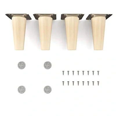 Imagen de patas para muebles de madera sossai® Clif Round Naturaleza (sin tratar) Altura: 10 cm HMF1 redondo, cónico (versión recta) material: maciza (haya) sillas, mesas, armarios...