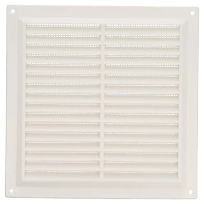 Imagen de Amig Rejilla cuadrada de plástico con mosquitera Rejillas ventilación para salida aire Adecuado techo cocina y baño Medidas: 200 x MM Color: Blanco