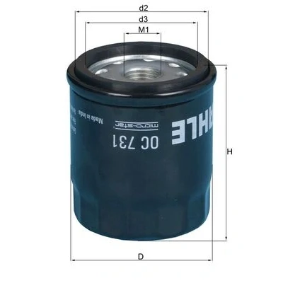 Imagen de MAHLE ORIGINAL OC 731 Filtro de aceite con válvula bloqueo retorno enroscable