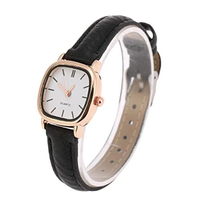 Imagen de Sonew Relojes de Cuarzo para Mujer Reloj Pulsera analógico diseño Simple Correa Cuero cómoda señora Adolescentes(#1)