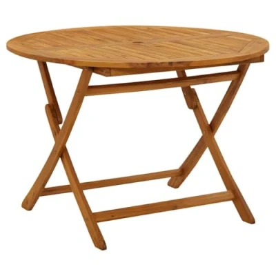 Imagen de vidaXL Mesa Plegable de Jardín Auxiliar Patio Terraza Bistró Bar Restaurante Cafetería Intemperie Duradera 110 cm Madera Maciza Acacia