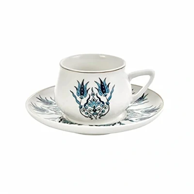 Imagen de Karaca İznik New Form Juego de tazas café (6 piezas, taza café, porcelana, té, expresso, Latte Classic, Türk Kahve Fincanı, turco