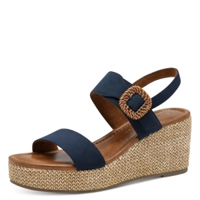 Imagen de Marco Tozzi Sandalias de cuña, Mujer, Talla: 37, Navy Zapatos