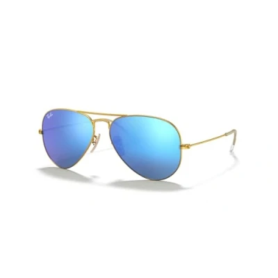 Imagen de Ray Ban Aviator Large Unisex Gafas de sol, Talla: 58, Blau/goldfarben