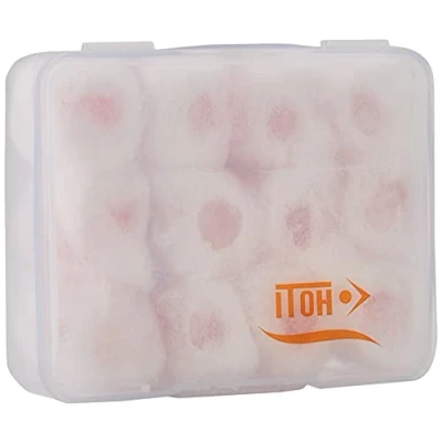 Imagen de Queraltó QVD 00064/06 Tapones de Cera para los Oídos, Cubiertos Algodón 100%, Estuche 12 Unidades, Cómodos y Moldeables, Protección Contra el Ruido, Agua, Viento, Arena o Polvo, 40 g