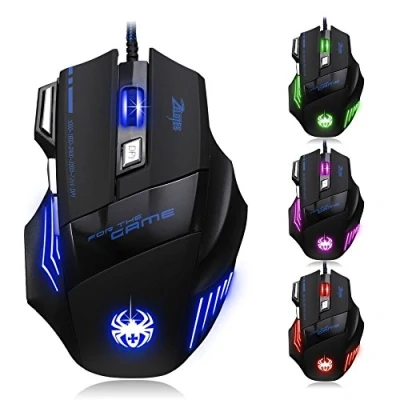 Imagen de Zelotes Ratón Gaming,7 Botones,7200DPI Mouse Gaming,Ratón Ergonómico RGB USB,Ratón Ordenador con Cable para PC,Mac