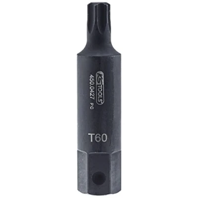 Imagen de KS TOOLS 450.0427 Piezas insertables de llave cubo T60 Acero Cr Mo Torx