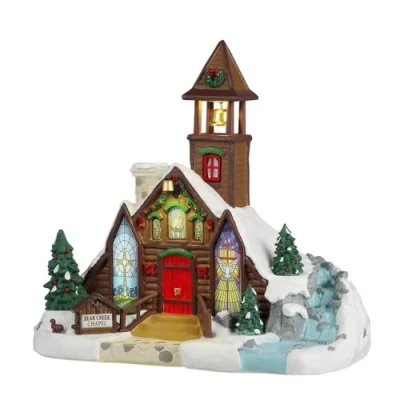 Imagen de LEMAX Edificio iluminado LED &quot;Bear Creek Chapel&quot; en resina H21,2 x 23 15,8 cm