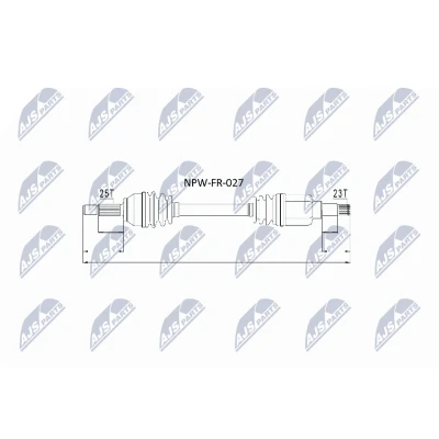 Imagen de NTY NPW FR 027 Árbol de transmisión Eje delantero, izquierda 645 FORD: FIESTA 5, Fusion Familiar, 6