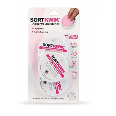 Imagen de Lee 20053 Sortkwik Juego de 3 humidificadores para puntas los dedos, 1,9 ml, rosa