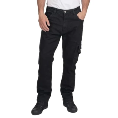 Imagen de Lee Cooper LCPNT239 Ropa de trabajo hombre Seguridad Vaqueros carpintero Stretch Pantalones trabajo, Negro, 40W / 31L