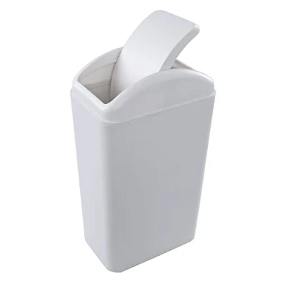 Imagen de Jandson Papelera con Tapa Oscilante Gris, Cubo de Basura, 14 Litros