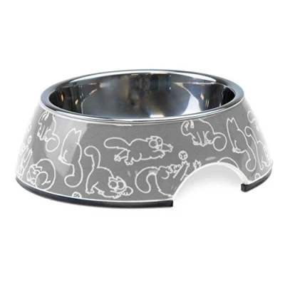 Imagen de Simon&#039;S Cat by Karlie 522104 Comedero para Gatos, 14 x 4,5 cm, 160 ml, Color Gris Oscuro