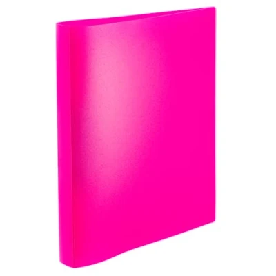 Imagen de HERMA 19712 carpeta de anillas A4 translúcida rosa neón rosa, 3 unidades, estrecha, 2 anillas, 25 mm ancho, plástico con soporte para la escuela y oficina, juego carpetas