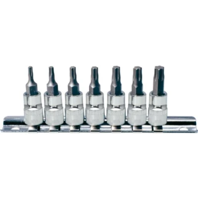 Imagen de KS TOOLS 918.1558 Juego de tubos Torx Acero cromo vanadio 1/4Pulgada cuadrado