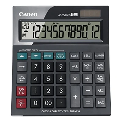 Imagen de Calculadora sobremesa Canon AS 220RTS Negra