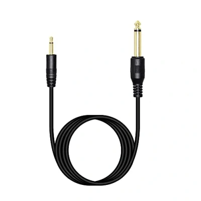 Imagen de RIIEYOCA cable TS de 1/8 &quot;a 1/4&quot;, audio mono macho 3,5 mm chapado en oro a 6,35 para amplificador, altavoz, guitarra (2 m / 6,56 pies)