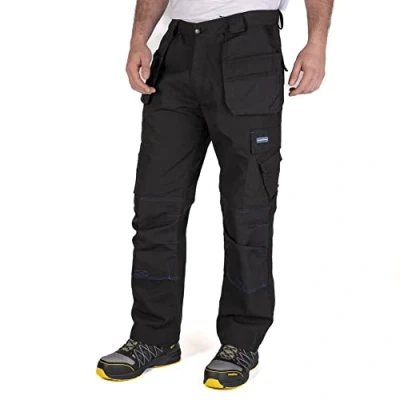 Imagen de Goodyear Workwear GYPNT003 Pantalones cargo de seguridad para hombre, con bolsillo rodilleras, color negro, 32 W/31 L