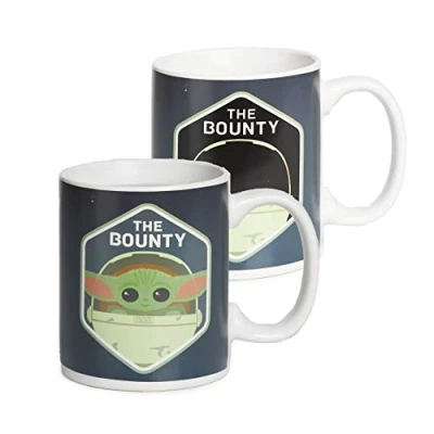 Imagen de Paladone Mandalorian The Child Taza de café con cambio calor, diseño bebé Yoda Bounty, 300 ml (10,55 unidades) (PP7337MAN)