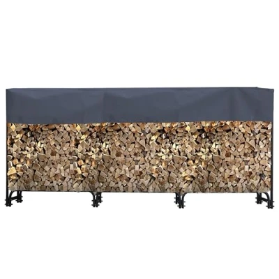 Imagen de QUICK STAR Estantería para leña de Metal, 272 x 25 95 cm, con Funda Protectora, Soporte jardín, 1,0 m3/1,5 SRM