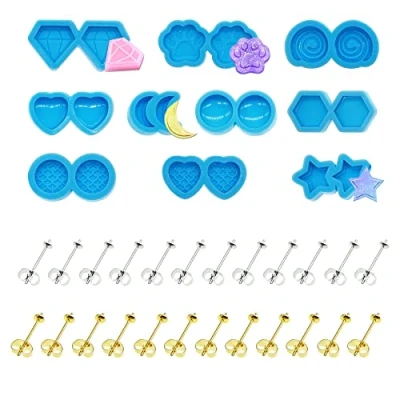 Imagen de Yayatty 34 Pz Arete Molde Silicona Resina Herramientas de Producción para Collar Pendiente Fabricación Colgante Creativo Bricolaje DIY