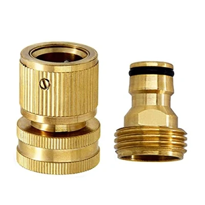 Imagen de SyiXute 1 Pares de Adaptador Grifo Manguera Latón 3/4 Pulgada,Conector Jardín Kit,Acoplamiento Macho Hembra para Sistema Riego