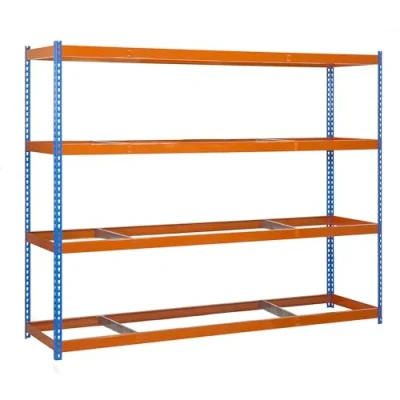 Imagen de Simon Rack Estanteria Industrial, 2000x2100x900 mm, 500 kg de Punto Flexión, 4 Alturas, Sin Bandejas, Estanterias Almacenaje, Metalicas, Azul/Naranja SimonTaller