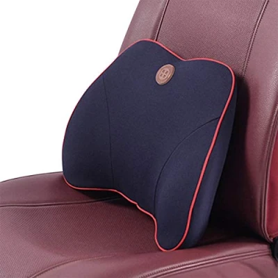 Imagen de Ergocar Ortopédico Almohada de Cuello Cojín Asiento para Coche Alivio Dolor Espalda &amp; Cuello, Casa, Oficina, Coche, Viajes (Almohada lumbar, Azul)