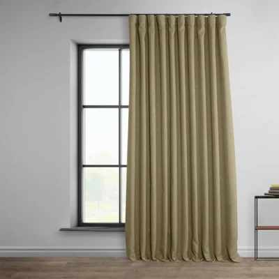 Imagen de HPD Half Price Drapes Cortinas extrawide para oscurecer la habitación Sala de Estar, Lino sintético 100 x 96, BOCH LN18538 96 DW (1 Panel), Color marrón nómada