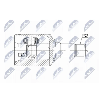 Imagen de NTY NPW ME 092 Junta Homocinética Transmisión automática Eje delantero, derecha MERCEDES BENZ: Clase C Berlina