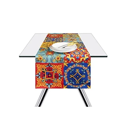 Imagen de Excelsa Trinacria Mantel de Mesa, 100 % algodón, 140 x 45 cm